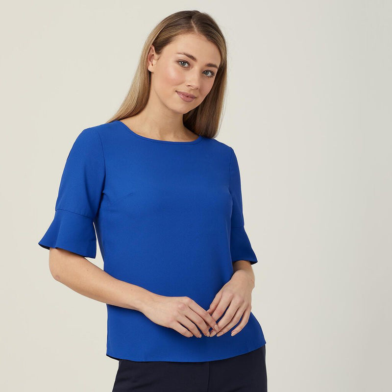 NNT - French Georgette Fluted Sleeve Top - CATU5T - SALE