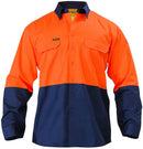 Bisley BS6895 Two Tone Hi Vis Cool Lightweight Drill Shirt - Long Sleeve