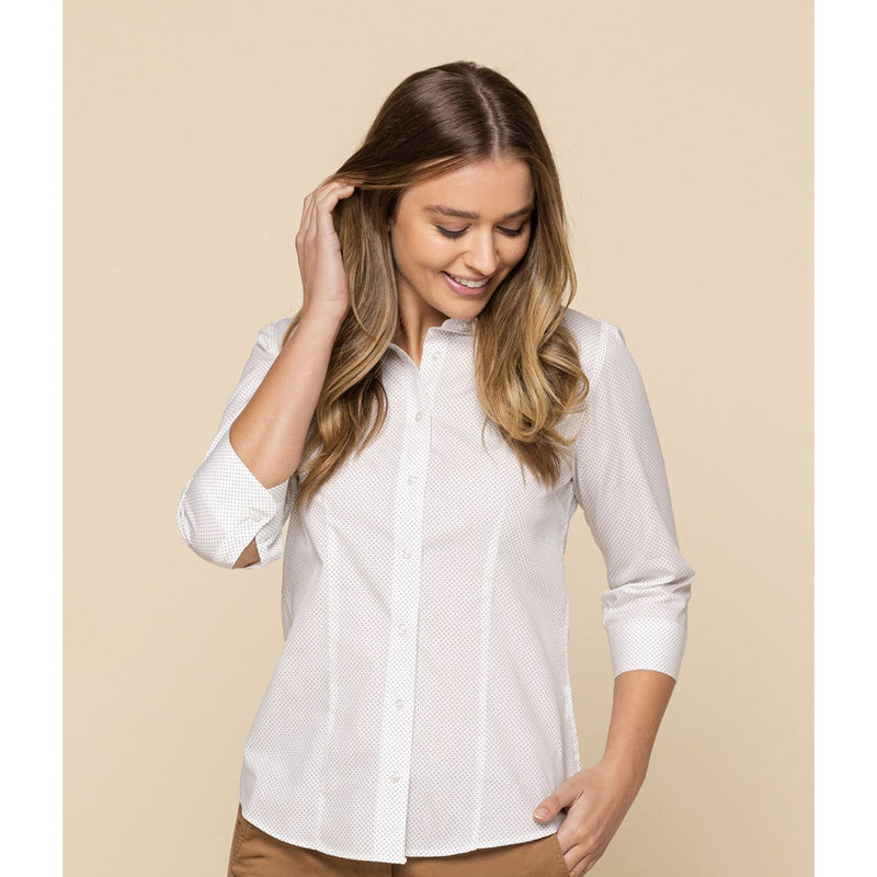 Gloweave - Dot Print 3/4 Sleeve Shirt - 1743WZ - SALE