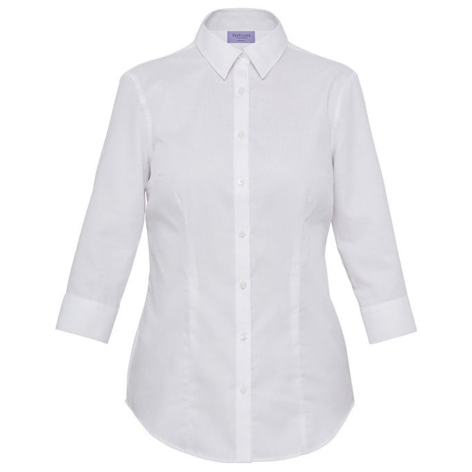 Van Heusen - Ladies Cotton Poly Mini Herringbone 3/4 Sleeve Shirt - AWTQ81U- SALE