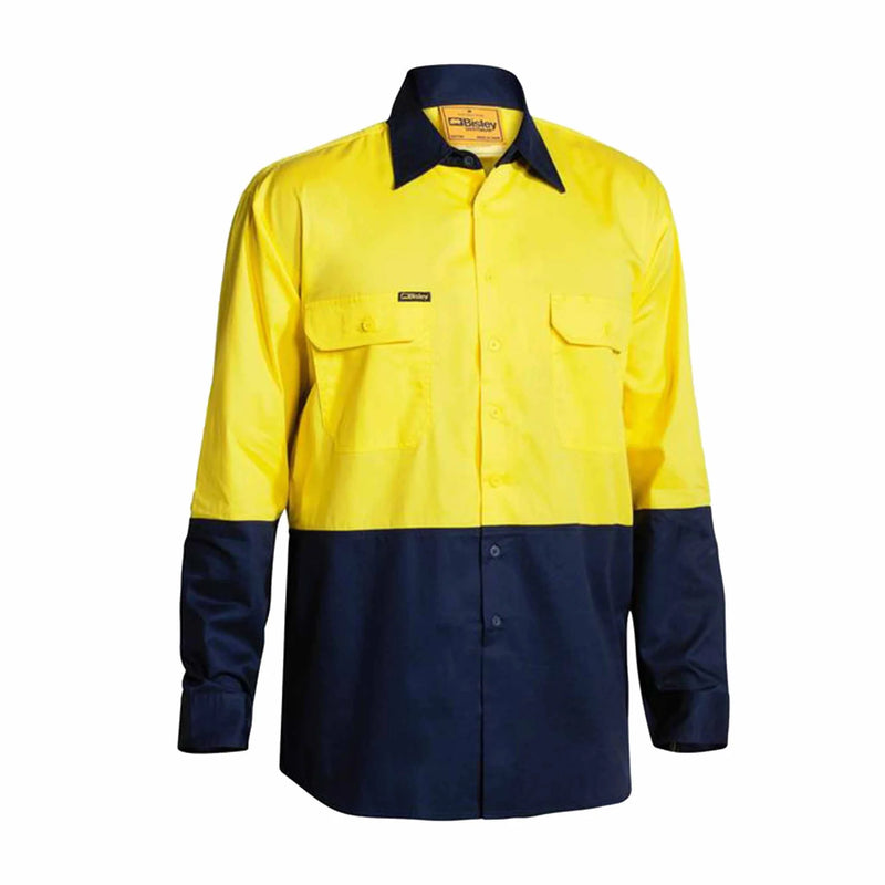 Bisley BS6895 Two Tone Hi Vis Cool Lightweight Drill Shirt - Long Sleeve