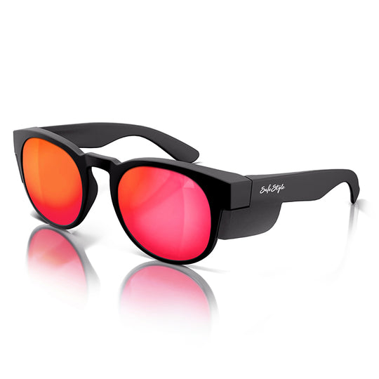 Safe Style FMBBP100 Fusions Matte Black Frame Mirror Blue Polarised SaSafe StyleSafe Style FMBBP100 Fusions Matte Black Frame Mirror Blue Polarised Safety Glasses