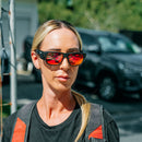 Safe Style FMBRP100 Fusions Matte Black Frame Mirror Red Polarised Safety Glasses