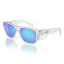 Safe Style FCBP100 Fusions Clear Frame Mirror Blue Polarised Safety Glasses