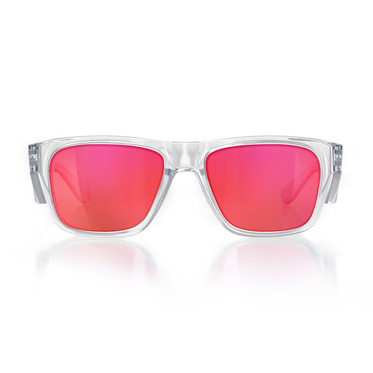 Safe Style FCRP100 Fusions Clear Frame/Mirror Red Polarised UV400 Safety Glasses