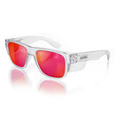 Safe Style FCRP100 Fusions Clear Frame Mirror Red Polarised Safety GlaSafe StyleSafe Style FCRP100 Fusions Clear Frame Mirror Red Polarised Safety Glasses