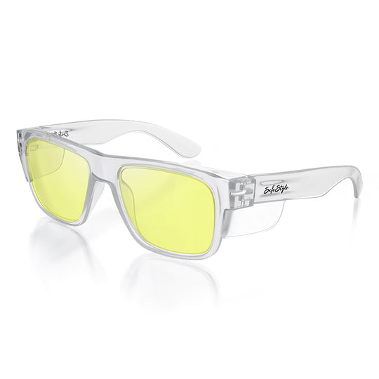 Safe Style FCY100 Fusions Clear Frame/Yellow UV400 Safety Glasses
