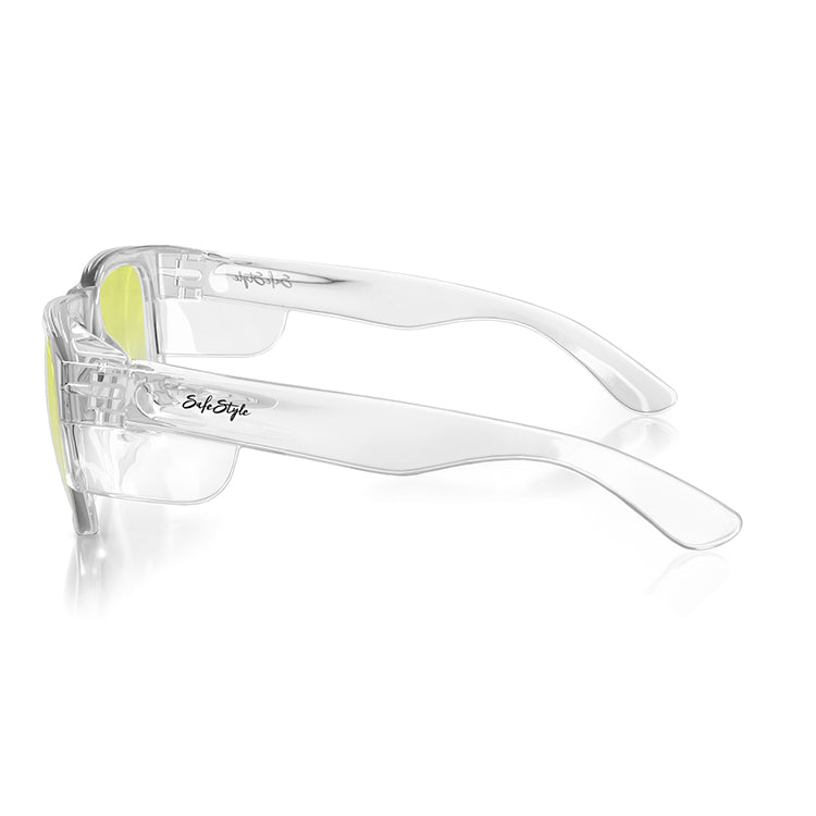 Safe Style FCY100 Fusions Clear Frame/Yellow UV400 Safety Glasses