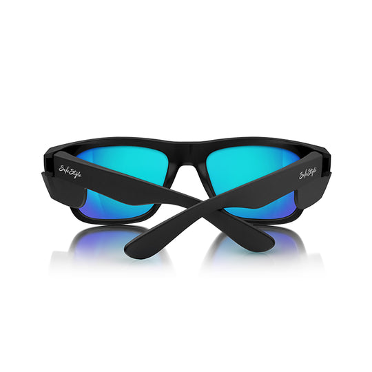 Safe Style FMBBP100 Fusions Matte Black Frame/Mirror Blue Polarised UV400 Safety Glasses