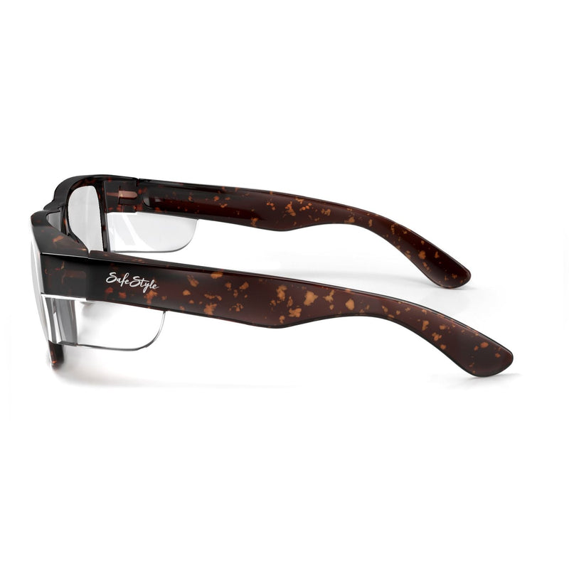 Safe Style FTC100 Fusions Brown Torts Frame /Clear UV400 Safety Glasses