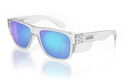 Safe Style FCBP100 Fusions Clear Frame Mirror Blue Polarised Safety Glasses