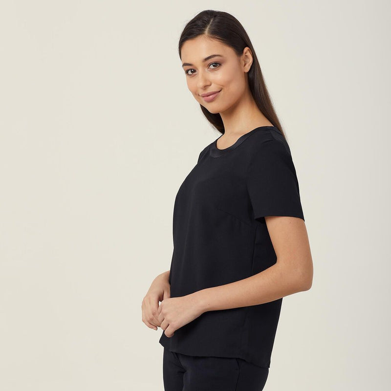 NNT - Satin Back Crepe Short Sleeve Top - CATUHP - SALE