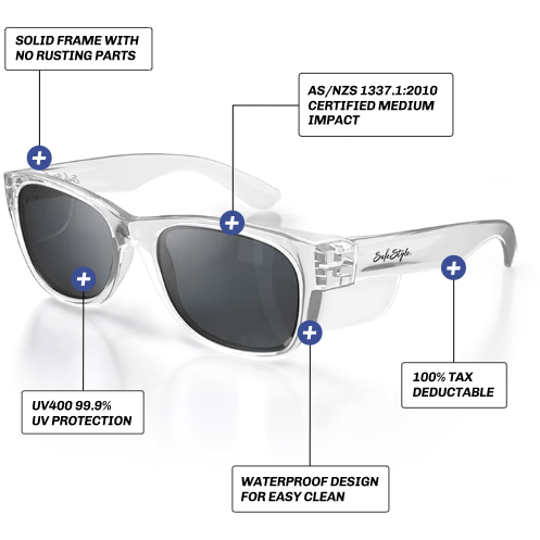 Safe Style CCP100 Classic Clear Frame Polarised Safety GlassesSafe StyleSafe Style CCP100 Classic Clear Frame Polarised Safety Glasses