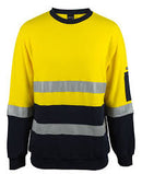 JBs Wear 6DVCM Hi Vis 310 Cotton Crew Neck Fleece