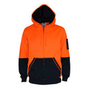 DNC 3722 Hivis 2 tone Full zip Super Fleecy Hoodie