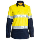 Bisley BL6896 Womens 3M Taped Two Tone Hi Vis Cool Lightweight Shirt - Long Sleeve