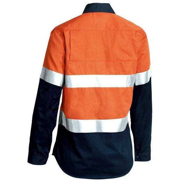 Bisley BL6896 Womens 3M Taped Two Tone Hi Vis Cool Lightweight Shirt - Long Sleeve