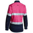Bisley BL6896 Womens 3M Taped Two Tone Hi Vis Cool Lightweight Shirt - Long Sleeve