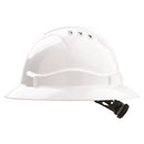 HARD HAT FULL BRIM VENTED RATCHET HARNESS - White