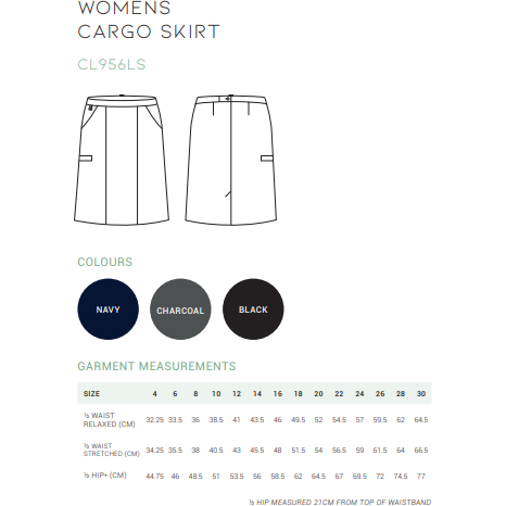 Biz Collection CL956LS Womens Comfort Waist Cargo Skirt